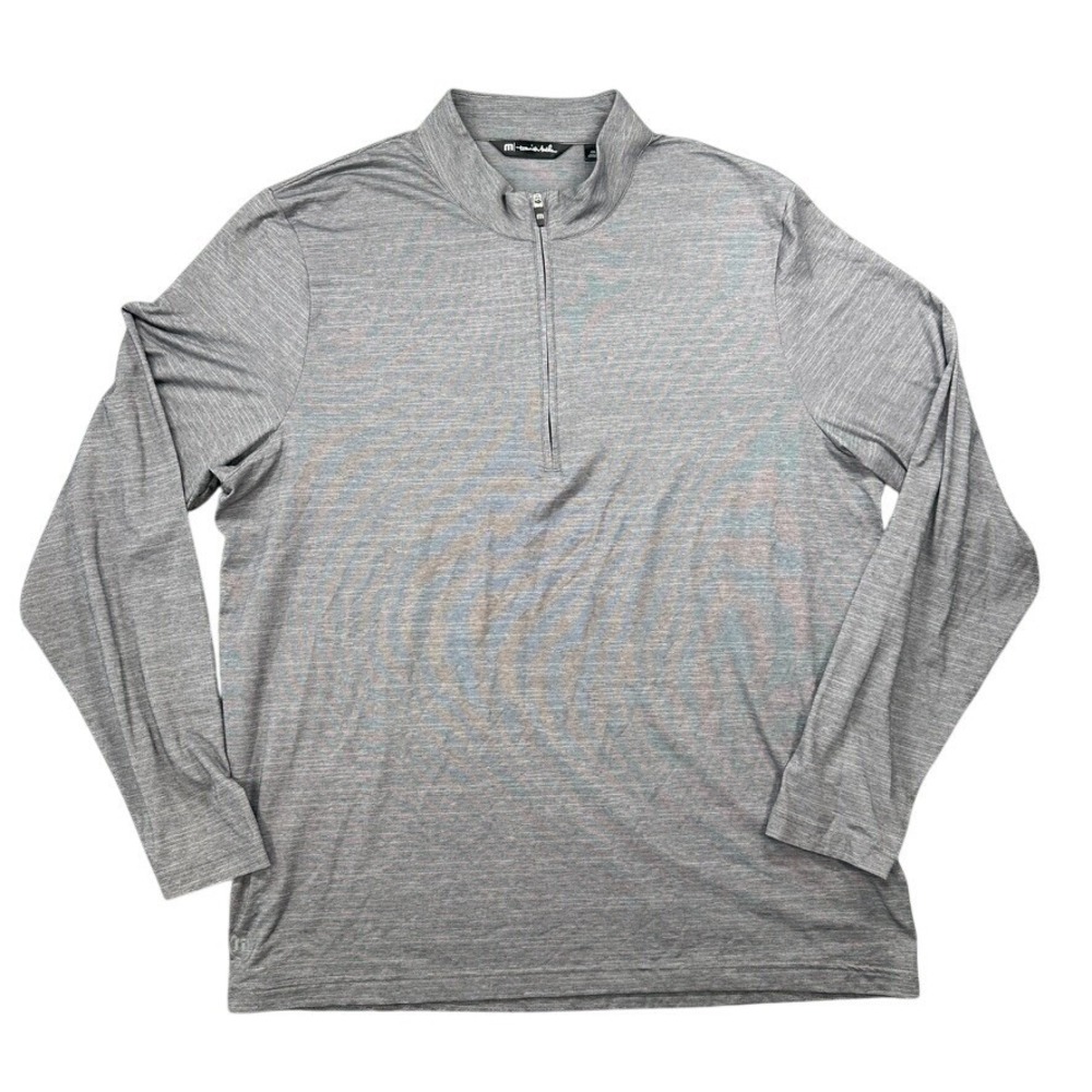 TravisMathew Quarter Zip Pullover Mens XXL Gray Heathered Golf Performance